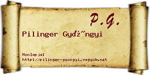 Pilinger Gyöngyi névjegykártya